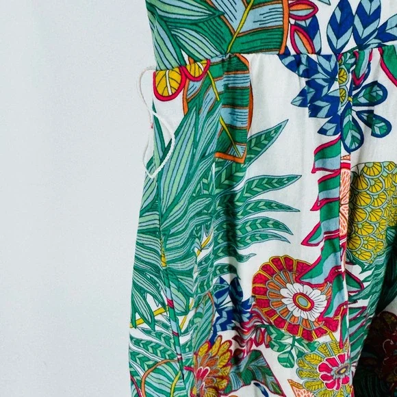 Boden Tropical Fruit Floral Cotton Mini Dress Size 2 Botanical Resortwear - Picture 5 of 9